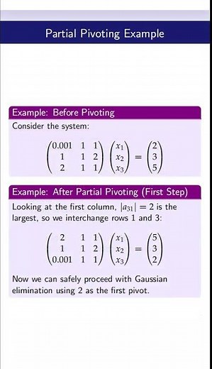 Partial vs Complete Pivoting | linear equations.#Pivoting #NumericalMethods #GaussianElimination
