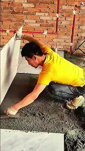 Proses pemasangan keramik dengan mudah dan cepat #shorts