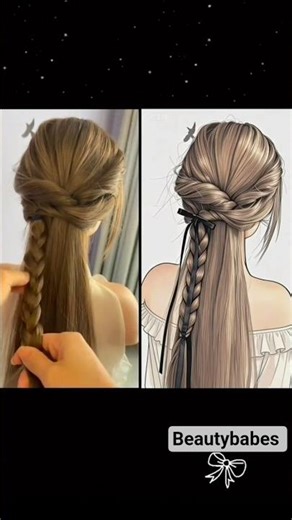 beautyful and trendy Hairstyle 💝||Easiest Half Hairstyle tutorial ✨️ #diyhairstyle #virel #yt