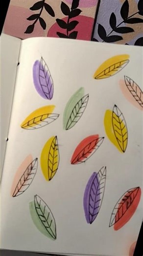 Easy Aesthetic Leaf Doodles 🍃✨ | Simple & Colorful Art#satisfying #trending #viralvideo