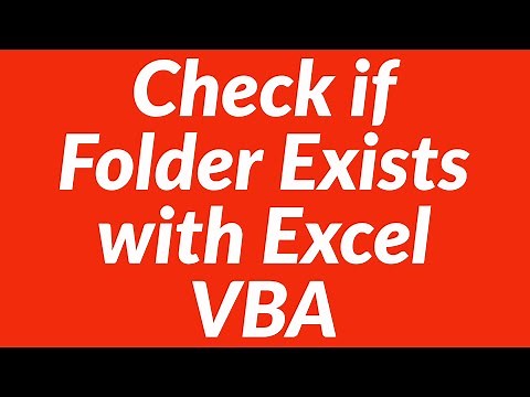 Check if folder exists with VBA