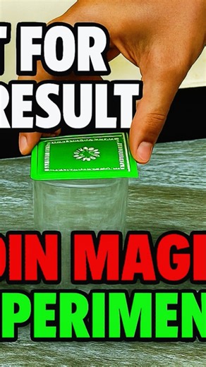 WAIT FOR THE RESULT 😱 | Coin Magic Experiment with Card & Glass | Physics Trick Explained #subscribe