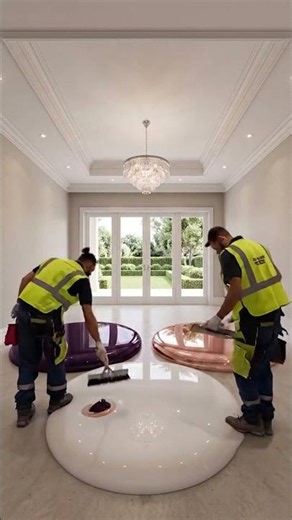 Client wanted a $5,000 Purple & Rose Gold Epoxy Luxe Design bedroom... 🤯👑 #epoxyfloor #satisfying