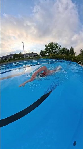 Most swimmers think the hand should enter the water as far in front as possible. #swimming