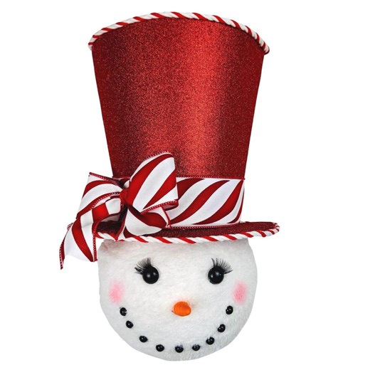 Candy Cane Snowman Wreath Attachment, Red and White Christmas Tree Topper, Peppermint Holiday Swag Accent, Winter Door Decoration - Etsy