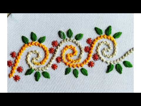 Most amazing hand embroidery design || Beautiful embroidery work
