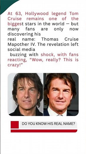 Tom Cruise's real name is surprising and his last name is causing mockery among fans!