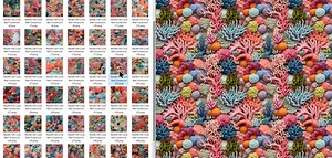 Needle Felt Coral Reef Seamless Pattern: Oceancore Digital Paper (digital Download) - Etsy