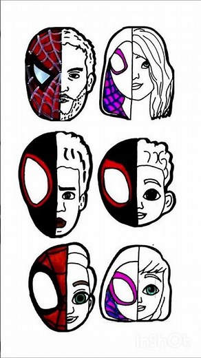 Avengers Marvel's Spider-man faces Spidey #spiderman #coloringadventure #drawings #coloring #shorts