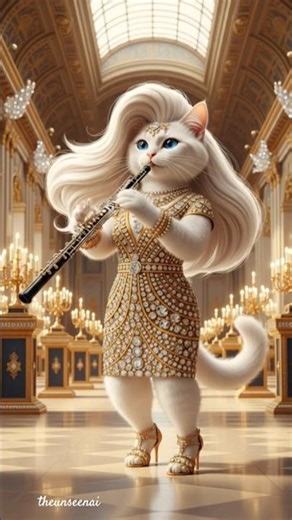 cat play oboe. #DreamScreenAI #cat #aiart #animation #shorts #short#ai #viral #love #reels #cats#new