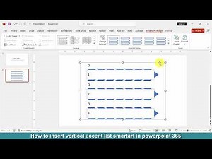 How to insert vertical accent list SmartArt in PowerPoint 365