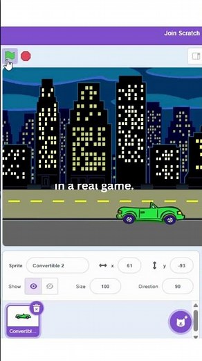Scratch - car movement #shorts #shortvideo #shortsyoutube #stem #kidsproject #codeblocks #scratch