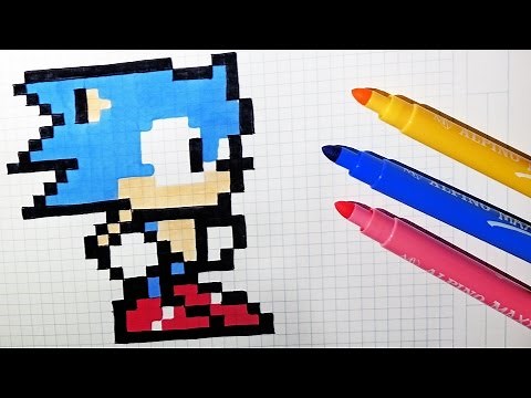 Handmade Pixel Art - How To Draw Kawaii Sonic #pixelart