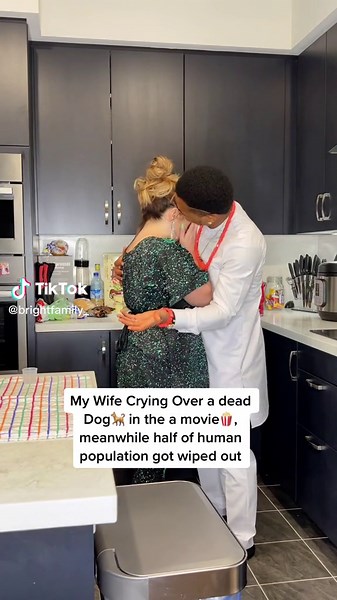 Heartbreak: Wife Crying Over Dead Dog in Movie