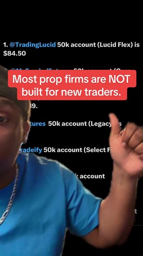 Most new traders pick prop firms that actually slow their progress. Account size doesn’t matter when the rules are working against you. Drawdown structure, reset flexibility, and rule design decide whether you survive long enough to get good as a new trader. That’s why I only recommend a very small group of firms for newer traders. Checked my pinned post to get started or click link in my bio! #daytrading #propfirm