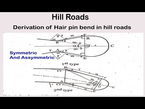Design of hair pin bend in hill road||Derivation of hair pin bend||symmetric and Asymmetric bend||