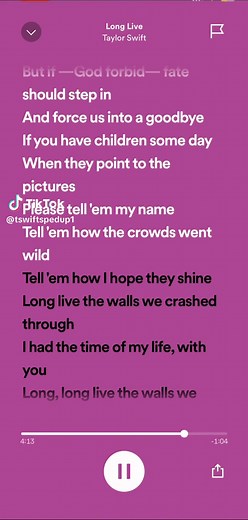 Taylor Swift Long Live Lyrics Video