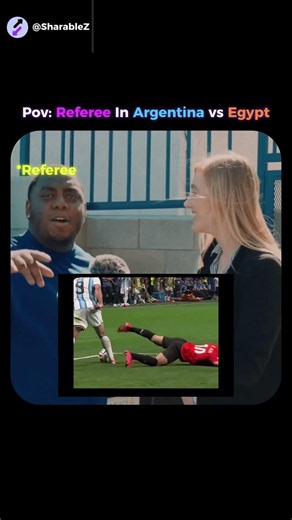 Referee in Argentina vs Egypt │I cant even see you sir 💀 #argentinavsegypt #rigged #shorts #funny