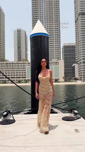 FashionNova.com on Instagram: "Dock And A Runway All in One ️⁠  Maribelle Sheer Lace Maxi Dress⁠"