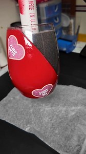 17K views · 479 reactions | Adding decals to a stemless wine glass! going to be Valentine's day themed #glitter #epoxy #cups #wine #valentinesday | Brance So Craftee | Facebook