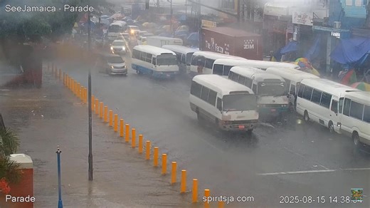 1.2K views · 21 reactions | The live camera from See Jamaica's YouTube channel shows moderate to heavy rainfall affecting Downtown Kingston, Jamaica on this Friday afternoon, August 15, 2025 at 2:37 PM, just as predicted. How is the weather in your area? | Weather Jamaica | Facebook