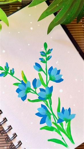 Blue Bliss🪻|| #flowers #artwork #painting #satisfying #art #shortsfeed #anu_theartist #shorts #yt