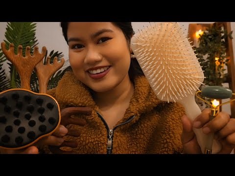 ASMR Scalp, Face & Neck Oil Massage 💆‍♀️ | Layered Sounds, Dim Lighting, No Talking