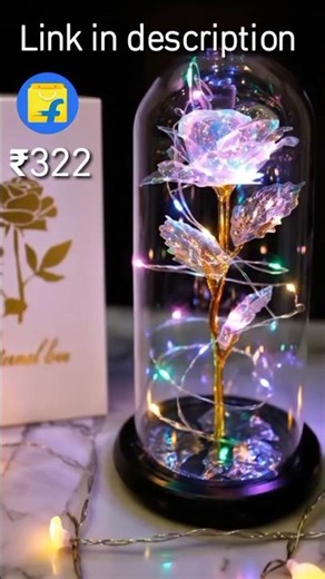 Valentine Gift 2026 🌹 Galaxy Rose LED Light in Glass Dome | Romantic Gift Under ₹322