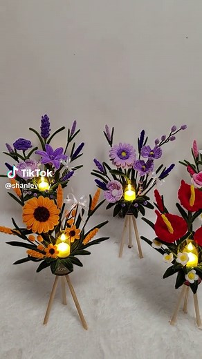 Unique Fuzzy Wire Flower Stand for Cemetery Decor
