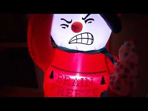 Gemmy Brain Freeze Snowman 6 ft Airblown Inflatable