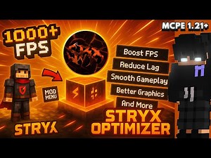 STRYX OPTIMIZER V1 for MCPE 1.21+ ⚡ [Lag Fix + FPS Boost]