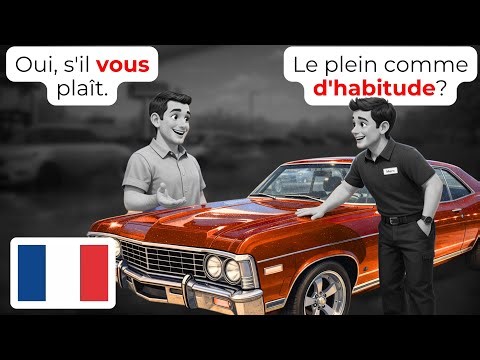 🇫🇷 15 Daily Conversations at the Gas Station | Learn French (A1-A2)