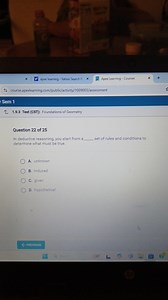 In deductive reasoning, you start from a __ set of rules and co... | Filo