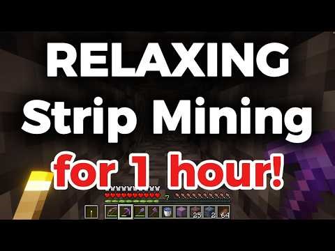 Minecraft Strip Mining | Relaxing 1 hour - no talking