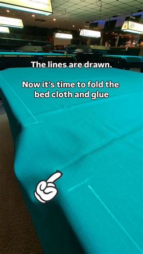 Table Fitters | Pool Table Setup, Move & Repair in Idaho on Instagram: "If you've seen a number of my videos, you'll know that I prefer gluing the bed cloth instead of stapling. And precision is everything when gluing the cloth to the slate. That's why I draw lines on the cloth. It's accurate and the same stretch every time. Then I fold it precisely to the line so the cloth gets glued exactly where it needs to. And that's how you get a perfect stretch and a flawless playing surface. Just like it