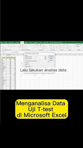Cara cepat melakukan Uji T Test di Microsoft Excel