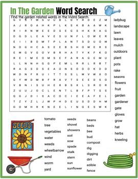 Garden Word Search - Interactive Digital and PDF
