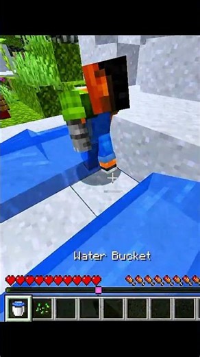 can I survive this fall Minecraft water bucket