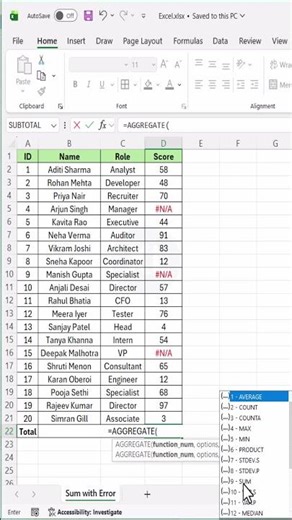 Stop Wasting Time Fixing Errors—Still Get the Sum #excel #excelforbeginners #excelshortcuts #office