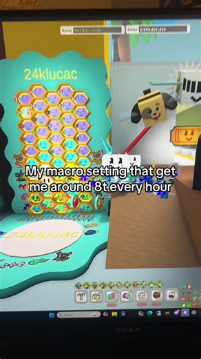 During honeyday I avg like 60t with these settings #roblox #tidepopper #bss #fyp #xybca