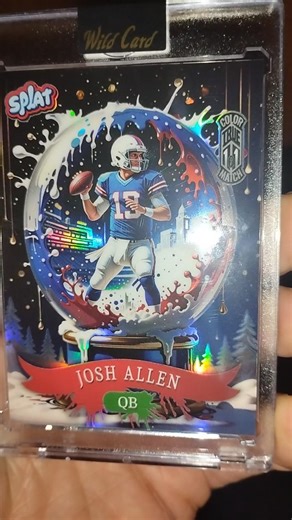 (TRUE 1/1) ERROR...2025 Wild Card Splat Josh Allen Snow Globe Color Match. (WRONG JERSEY #)