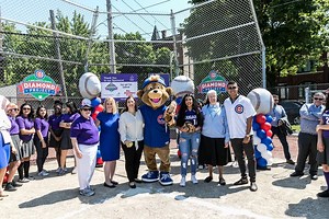 Cubs Charities Gives School In Wicker Park New Softball Field