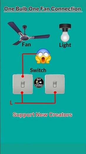 One Bulb One Fan Connection | Simple Wiring Diagram Explained | DIY Electrical Tutorial #shorts