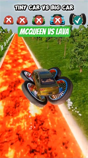 Big & Small car vs lava BeamNG.Drive #carcrash #gaming #beamngcrash #carphysics #viral #india