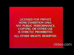 Red FBI Warning Screens And Walt Disney Home Video 1991 Logo