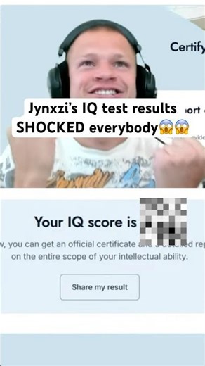 Jynxzi’s IQ test results SHOCKED everybody😱😱 #jynxzi #twitch #iqtest #viral #shorts
