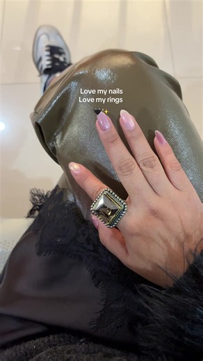Stylish Statement Rings and Nail Inspo in Waiting Room