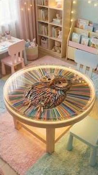 Color Pencil Owl Resin Table 🦉🎨 | Creative Kids Study Room Transformation ✨