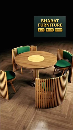 Smart Design Round Dining Table | Chairs Hidden Inside 🔥 Classic dining set ka modern avatar ✨ Ye Round Dining Table 4 logon ke liye design ki gayi hai, jisme curved chairs table ke andar perfectly fit ho jaati hain 👌 ✔️ Use ke baad poora set ek single stylish sculpture ban jata hai ✔️ Kam jagah, zyada utility ✔️ Modern homes, flats & compact spaces ke liye perfect ✔️ Clean look smart functionality Agar aapko space saving & innovative furniture pasand hai toh ye design aapke liye hi bana hai �