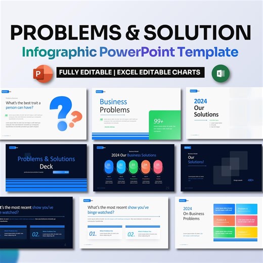 Problemi e soluzioni PowerPoint Template / Decisioni aziendali e SWOT PPT - Etsy Italia